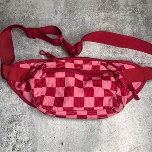 Watermelon and Pink Checkered Waist Bag/belt bag